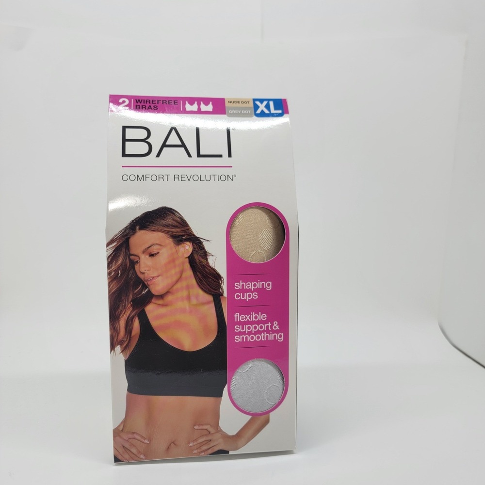 Bali Comfort Revolution Wirefree Bras 2PK Nude Grey Dot DFSM88 XL